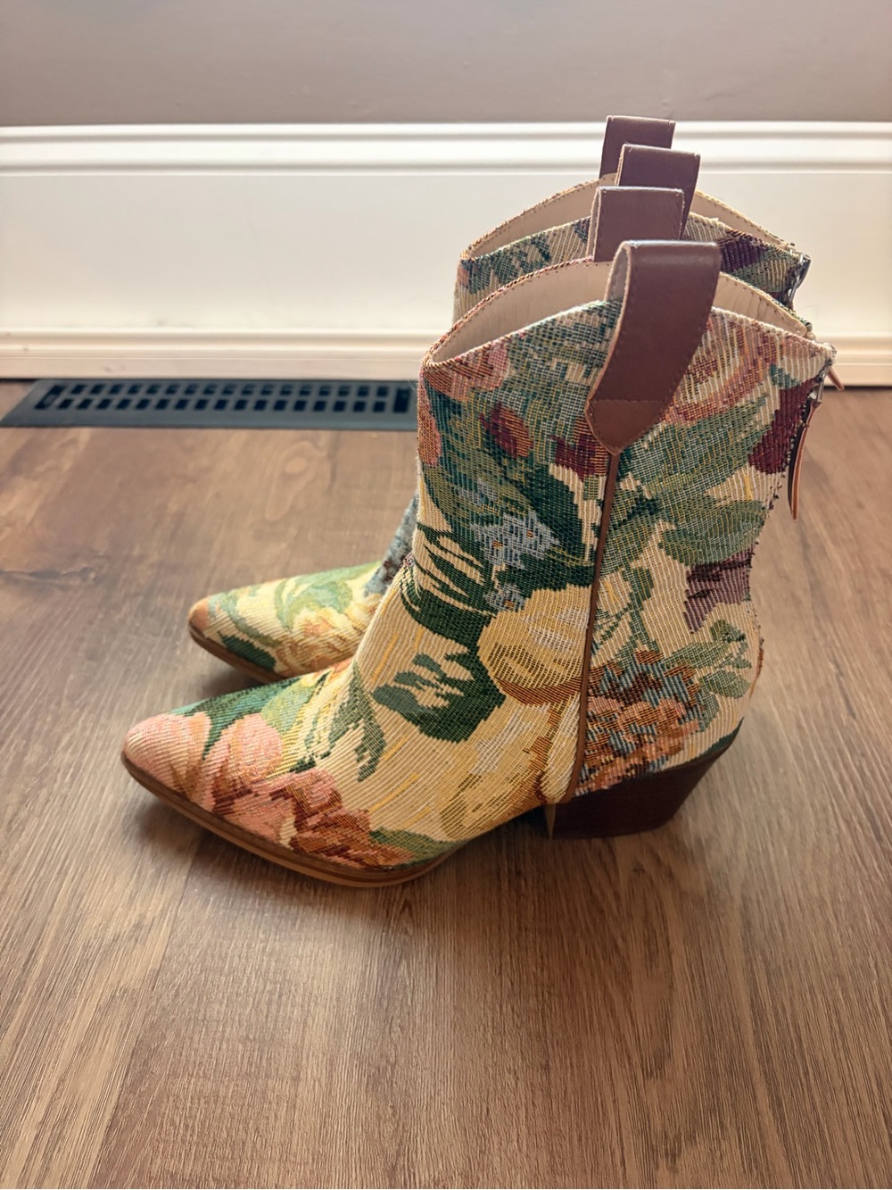 Embroidered Ankle Boots